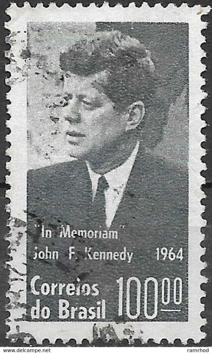 BRAZIL 1964 Pres. Kennedy Commemoration - 100cr Pres. Kennedy FU - Used Stamps