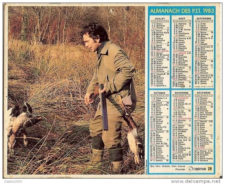 ALMANACH DES PTT Saone Et Loire 1983  Oberthur 29 - Grand Format : 1981-90