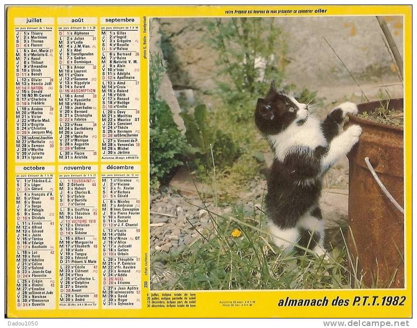 ALMANACH DES PTT 1982 Saone Et Loire Oller - Groot Formaat: 1981-90