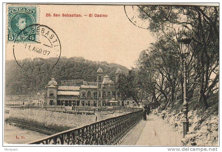 6625. Postal 1907 SAN SEBASTIAN - Lettres & Documents