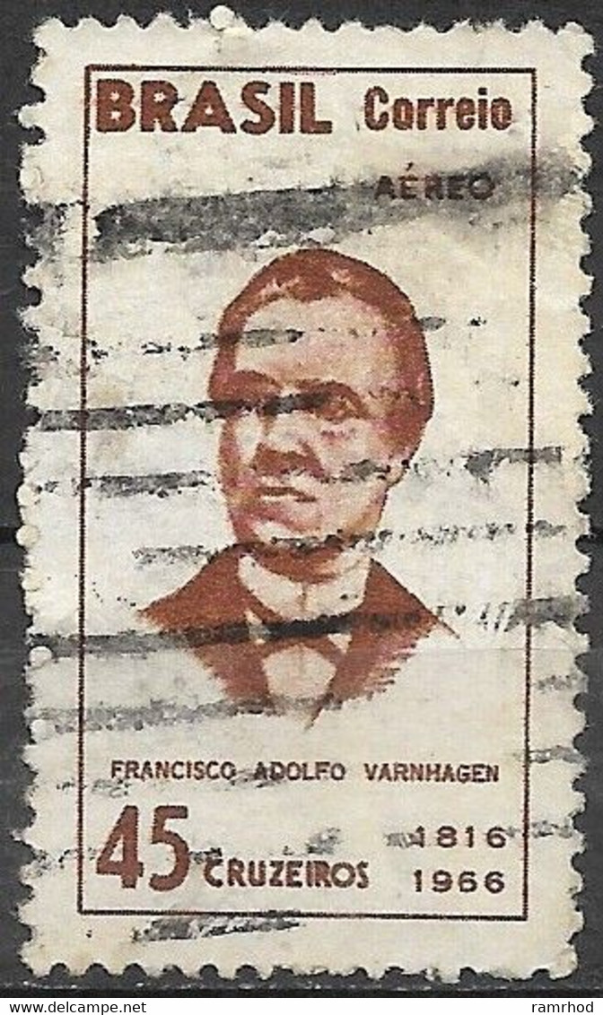 BRAZIL 1965 Air. 150th Birth Anniv Of Francisco Varnhagen (historian) - 45cr  F. A. Varnhagen FU - Poste Aérienne