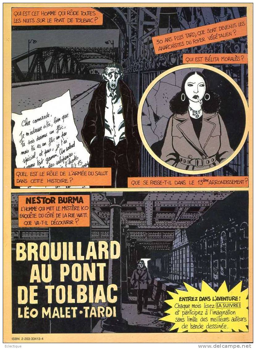 Brouillard Au Pont De Tolbiac, Léo Malet/Tardi, Ed. Casterman, 1982, édition Originale - Other & Unclassified