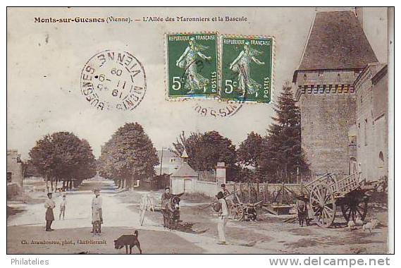 MONTS SUR GUESNES ALLEE MARONNIERS 1909 - Monts Sur Guesnes