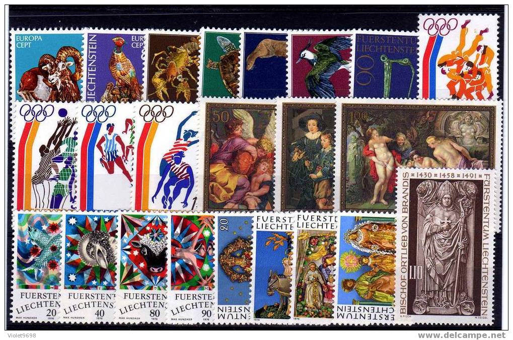 LIECHTENSTEIN: Année Complète 1976 ** - Annate Complete