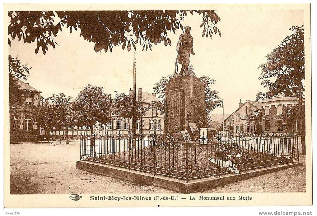 CP  63 SAINT ELOY LES MINES Le Monument Aux Mort - Saint Eloy Les Mines