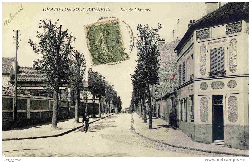 CPA 92 CHATILLON S. BAGNEUX RUE DE CLAMART 1917 - Châtillon