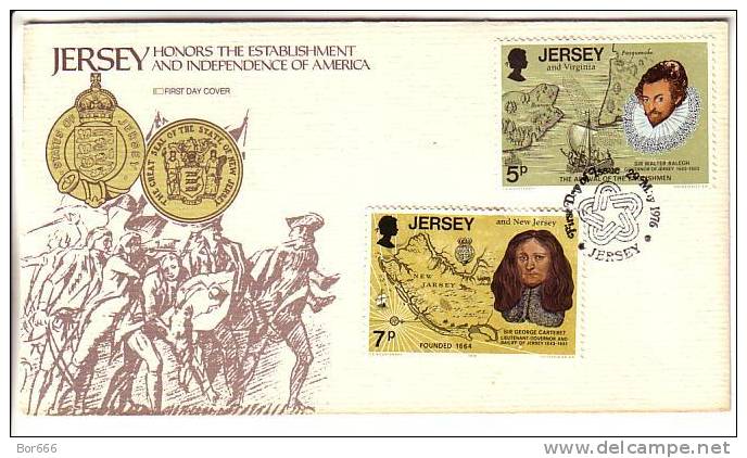 JERSEY First Day Cover ( FDC ) 1976 - Independence Of America - Jersey