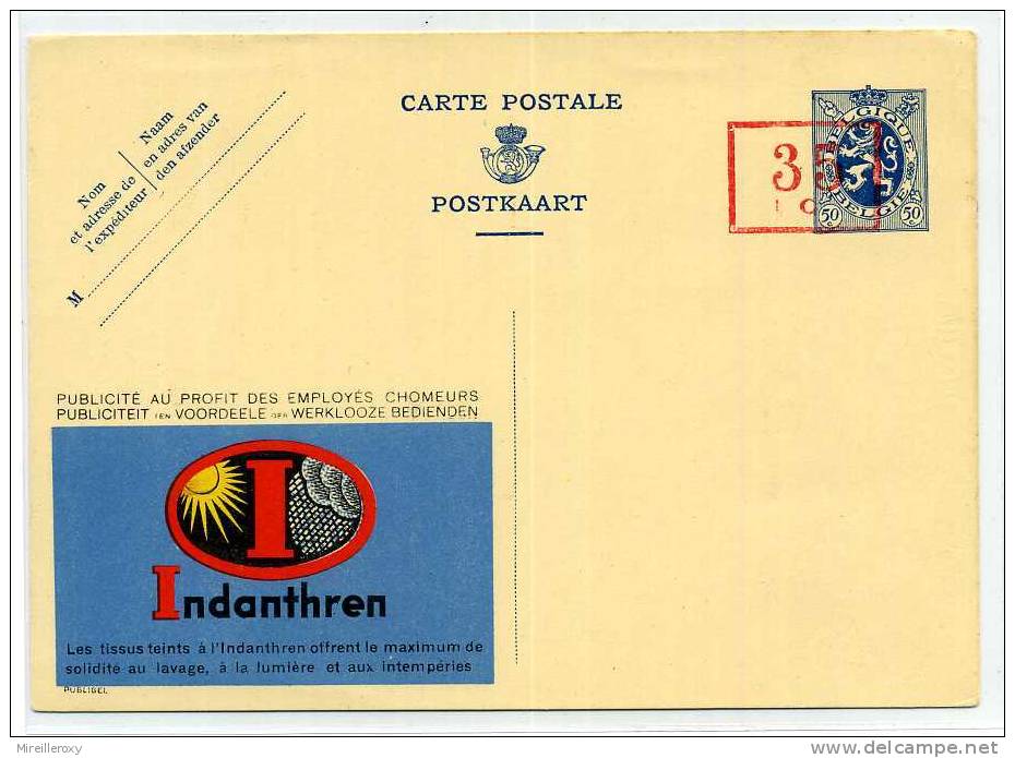 TEXTILE / TISSUS TEINTS / INDANTHREN / PUBLIBEL  / ENTIER POSTAL BELGIQUE - Textile