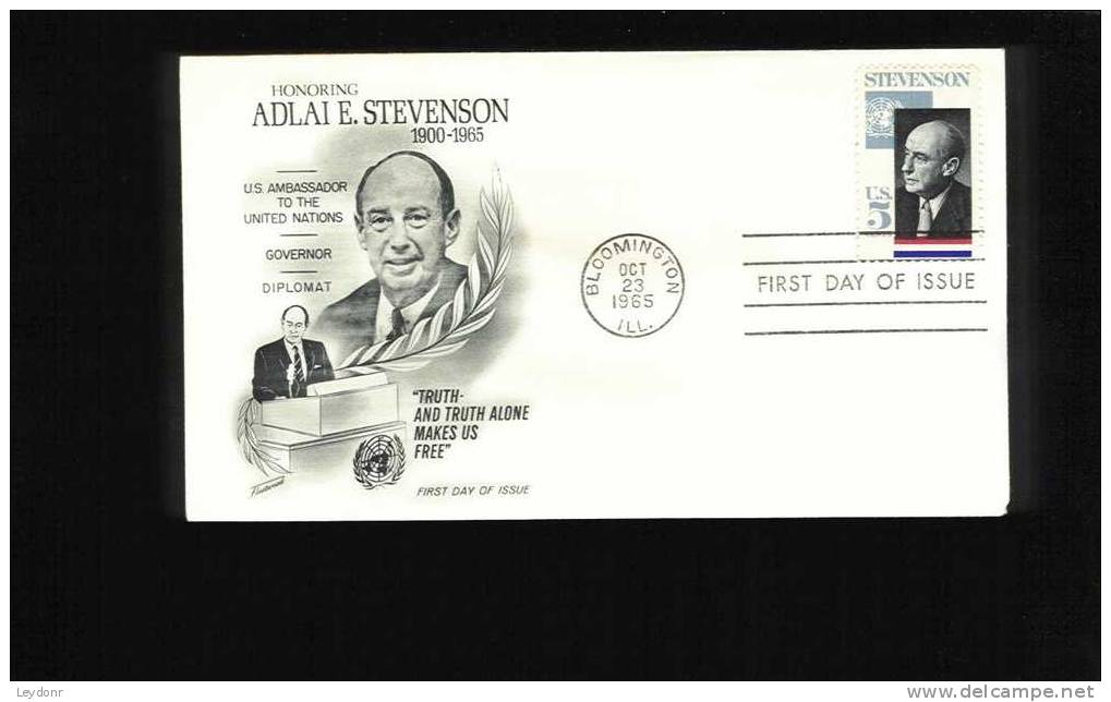 FDC Adlai E. Stevenson - U.S. Ambassador To The United Nations - Governor - Diplomat 1965 - 1961-1970