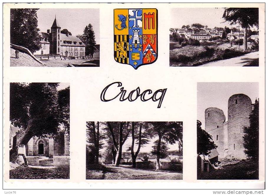 CROCQ -  5 Vues Et Blason - N° 23 069 16 - Crocq