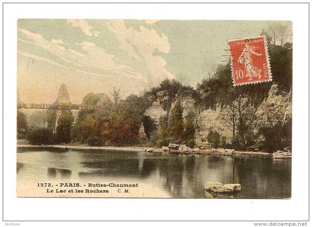 Paris: Buttes Chaumont, Le Lac Et Les Rochers (08-1280) - District 19