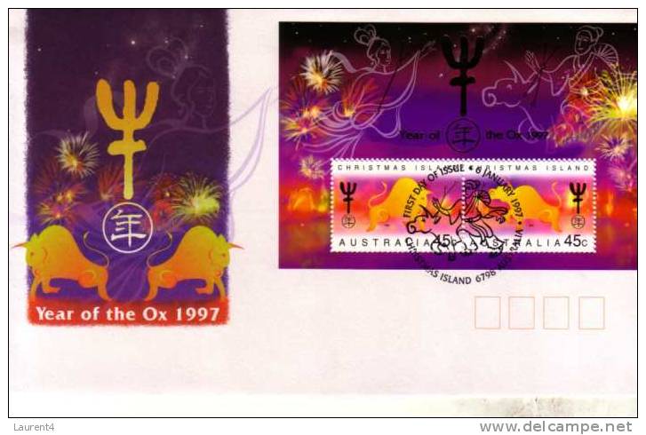 Christmas Island FDC - Premier Jour Chirstmas Island Zodiac Taureau - Christmas Island