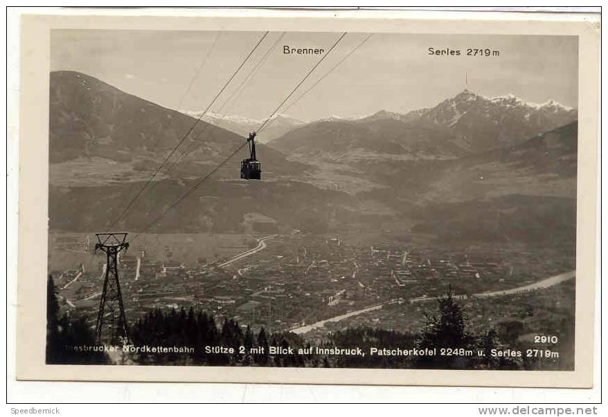 10515 Innsbrucker Nordkettenbahn Stutze Blick 2910KTV Telepherique. Tampon 27 Déc 1936 - Autres & Non Classés