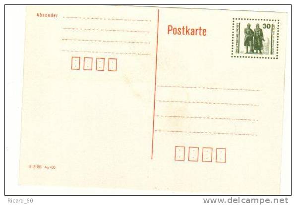 Entier Postal Ddr  Neuf, 1991 - Postcards - Mint