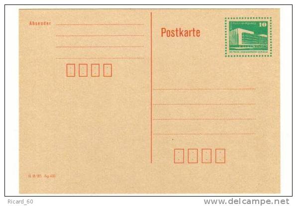 Entier Postal Ddr  Neuf;1980 - Postkarten - Ungebraucht