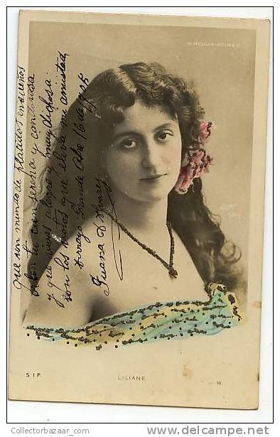 VINTAGE POSTCARD Woman Long Hair Photo Postcard 1905 - Mujeres