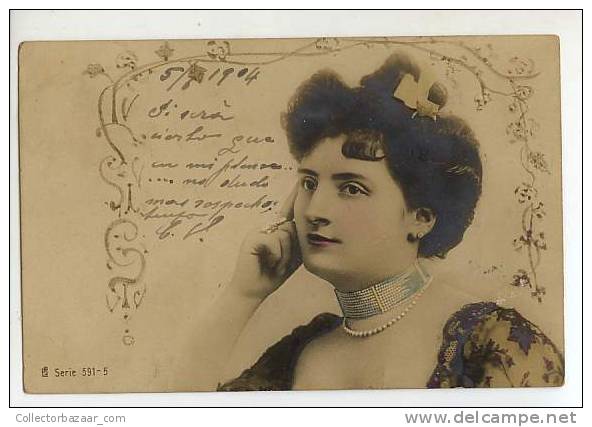 VINTAGE POSTCARD Woman Photo Postcard 1904 - Mujeres