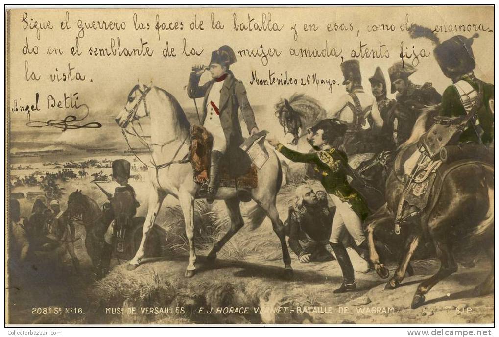 VINTAGE POSTCARD NAPOLEON CAMPAIGN Horses Museum De Versailles, Bataille De WAGRAM Battle - Personajes