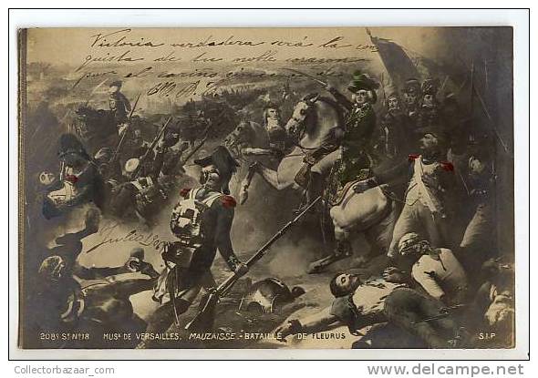 VINTAGE POSTCARD NAPOLEON CAMPAIGN Horses Museum De Versailles, Bataille De FLEURUS Battle - Personajes