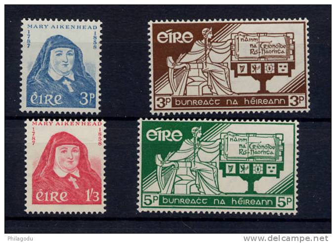Eire 1958, Europa, 100° Mort De Soeur Mary Aikenhead Et  Constitution Cote 37 E ** - Unused Stamps