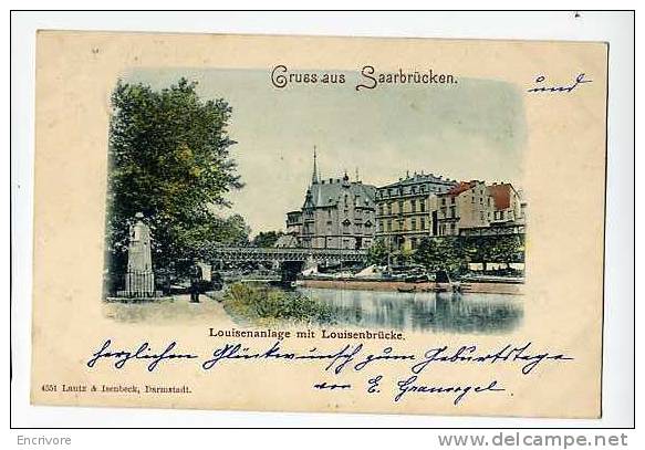 Cpa SAARBRUCKEN Sarrebruck Pont Et Parc Louise  Louisenanlage Brucke 4551 Lautz &isenbeck - Année 1899 !! - Saarbrücken