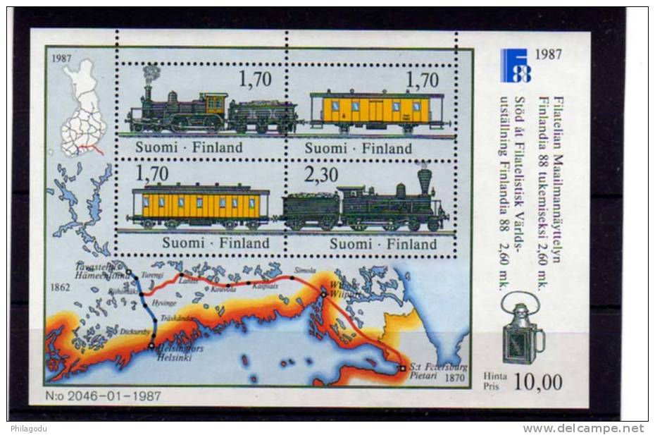 Finlande 1988, 125° Des Chemins De Fer Finlandais, Bloc N° 3 Neuf - Blocs-feuillets