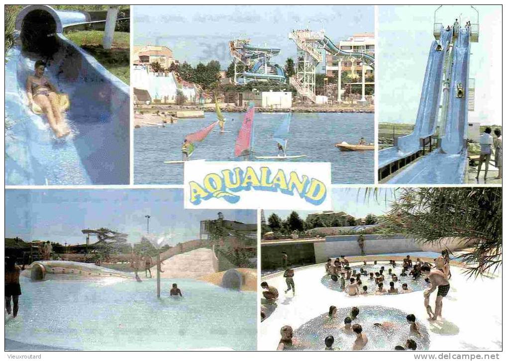 CPSM.  CENTRE DE LOISIRS . PARC AQUATIQUE AQUALAND . CAP D'AGDE. DATEE 1995. - Agde