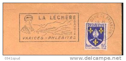 1956 France  73  La Léchère Thermes  Terme Thermal   Sur Lettre - Hydrotherapy