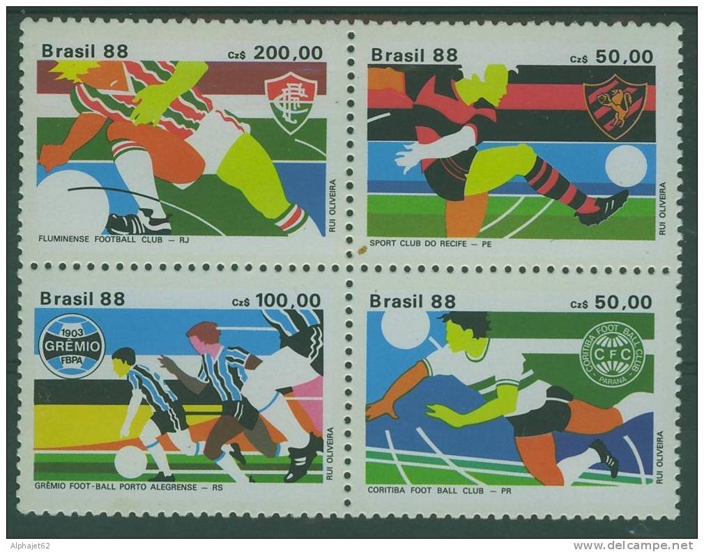 Sport - Football - BRESIL - Clubs Brésiliens Vainqueurs De La Coupe - N° 1884 à 1887 ** - 1988 - Unused Stamps