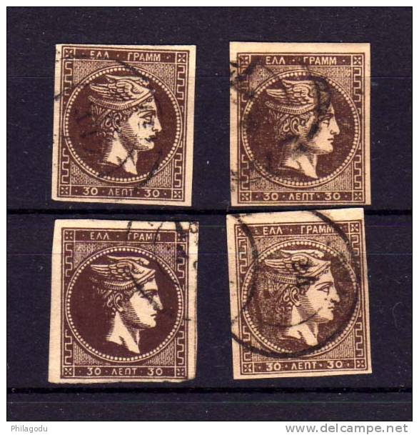 Grèce 1876,  30 Lepta  Mercure N°  41 Dans Yvert - Used Stamps