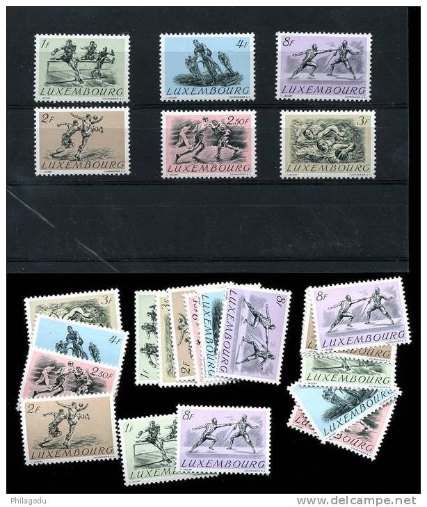 Luxembourg 455/460**  SPORTS 4 Séries Cpl ++ Postfrich Yv: 260 €  Escrime Natation Vélo - Unused Stamps