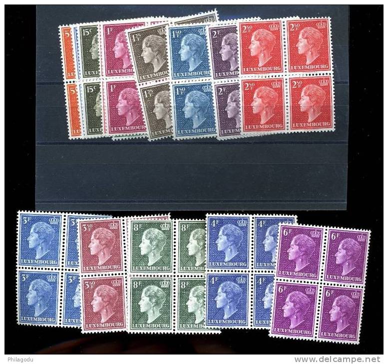 Luxembourg 413A-424 Grande Duchesse 4 Séries Completes ++    Postfrich   Cote 240 € - Unused Stamps