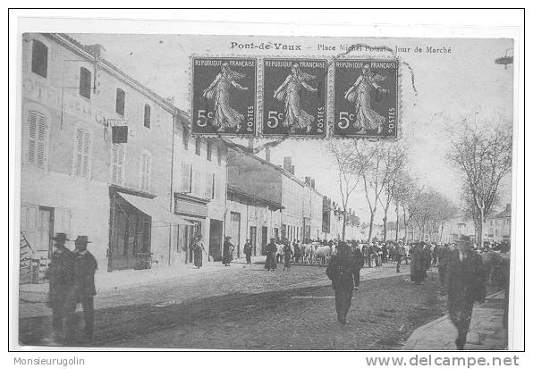 01 )) PONT DE VAUX, Place Michel Poizat, Jour De Marché, ANIMEE, ** - Pont-de-Vaux