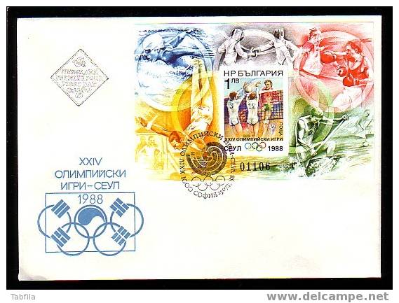 BULGARIE - 1988 - Ol.G´s Seul´88 - Volaibal - Bl. Imperf. - MNH - Summer 1988: Seoul