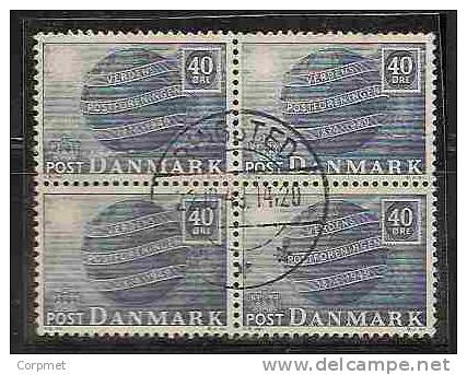 U.P.U. - 75th ANNIV. - 1949 DENMARK - Block Of 4 - Yvert # 335 - VF USED - U.P.U.
