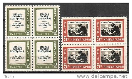 BULGARIA / BULGARIE - 1962 - 200an De L'ouvrage " Historie Slavo-Bulgare" - 2v - Bl De 4** - Unused Stamps