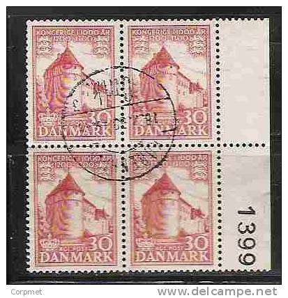 DENMARK  - Chateau De NYBORG - Yvert # 356 - (marginal Block Of 4) - VF USED - Oblitérés