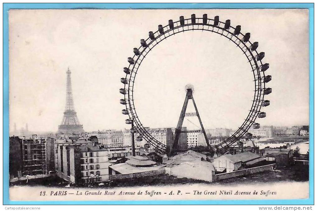 75015 PARIS GRANDE ROUE AVENUE SUFFREN GREAT NHEIL 24.10.1918 Edition PAPEGHIN 13 /1882A - Arrondissement: 15