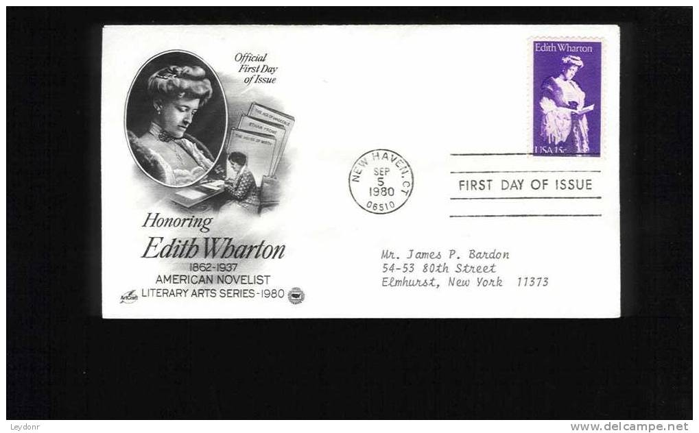 FDC Edith Wharton - American Novelist 1980 - 1971-1980