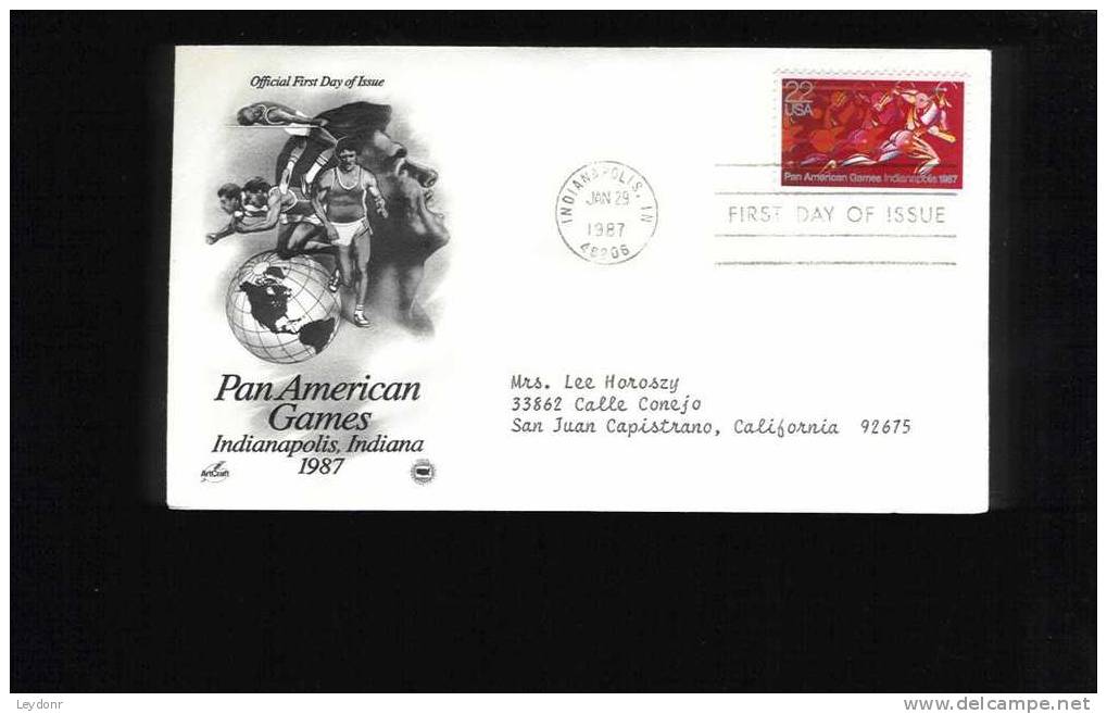 FDC Pan American Games - Indianapolis, Indiana 1987 - 1981-1990