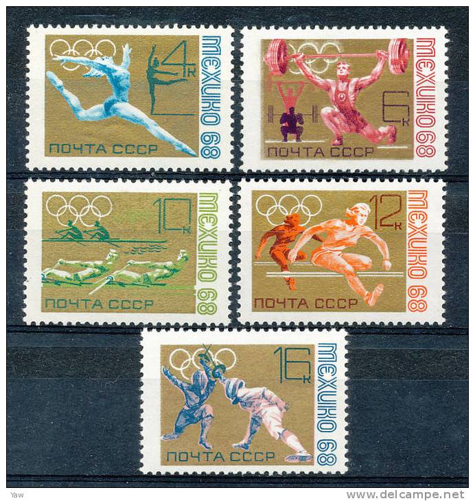 RUSSIA 1968  GIOCHI OLIMPICI DEL MESSICO 1968. SERIE COMPLETA MNH** - Summer 1968: Mexico City