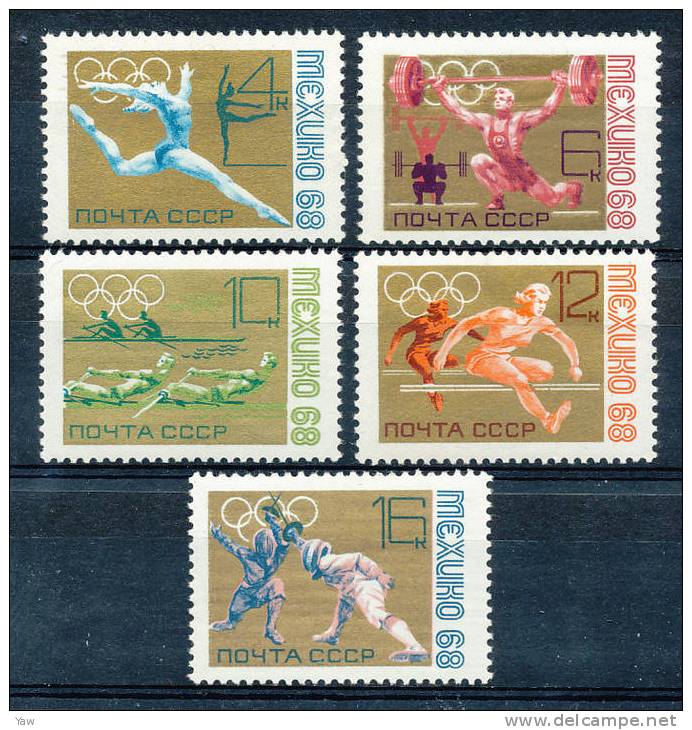 RUSSIA 1968  GIOCHI OLIMPICI DEL MESSICO 1968. SERIE COMPLETA MNH** - Sommer 1968: Mexico