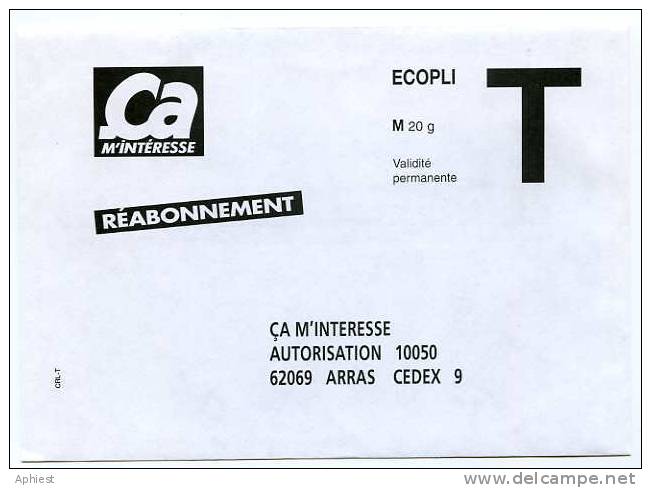 Enveloppe Réponse T - Ca M'interresse - Réabonnement - Arras - Karten/Antwortumschläge T