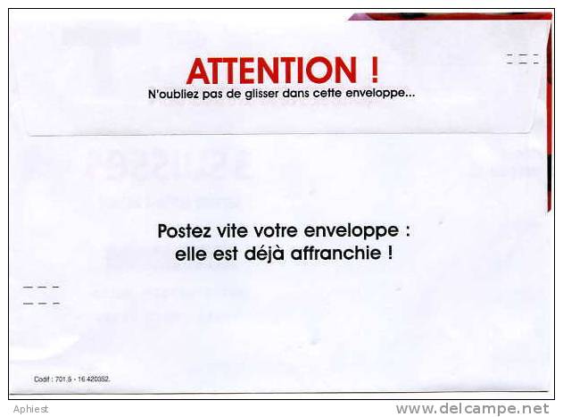 Enveloppe Réponse T - 3 Suisses - Croix - Cartes/Enveloppes Réponse T