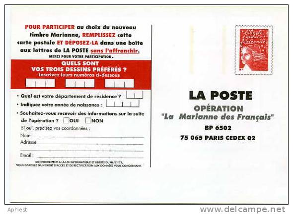 EP La Poste Opération "La Marianne Des Français" - Official Stationery