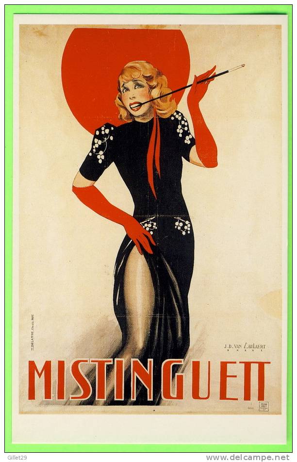 MISTINGUETT, AFFICHE DE J.D. VAN CAULAERT - SPADEM 1988 - - Affiches Sur Carte