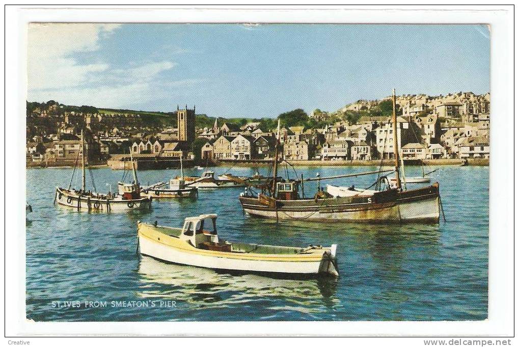 Early Postcard ST. IVES From SMEATON'S PIER 1962 - St.Ives