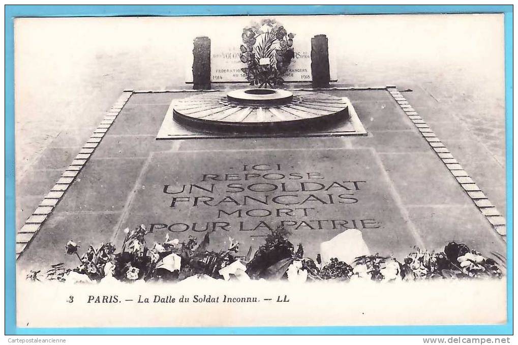 Peu Commun 75017 PARIS CPAWW1 DALLE SOLDAT INCONNU ICI REPOSE SOLDAT FRANCAIS MORT POUR  FRANCE / LEVY NEURDEIN 3/1890A - Arrondissement: 17