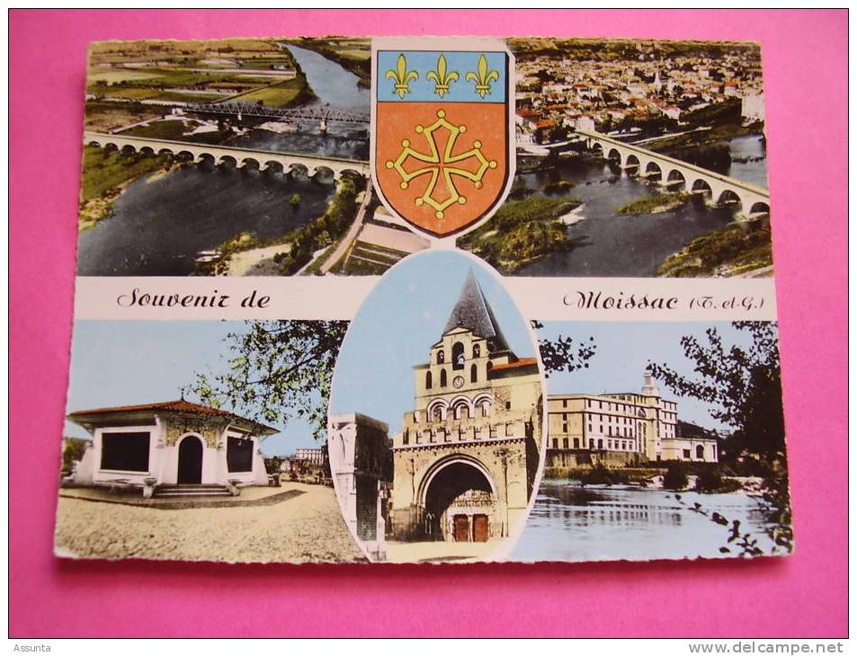 Tarn Et Garonne - Moissac - Vues Multiples + Blason , Flamme Moissac 196. - Moissac