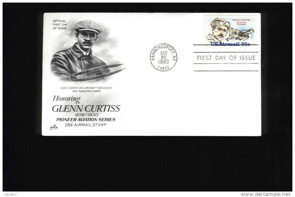 FDC Glenn Curtiss - Aviation Pioneer Airmail 1980 - 1971-1980